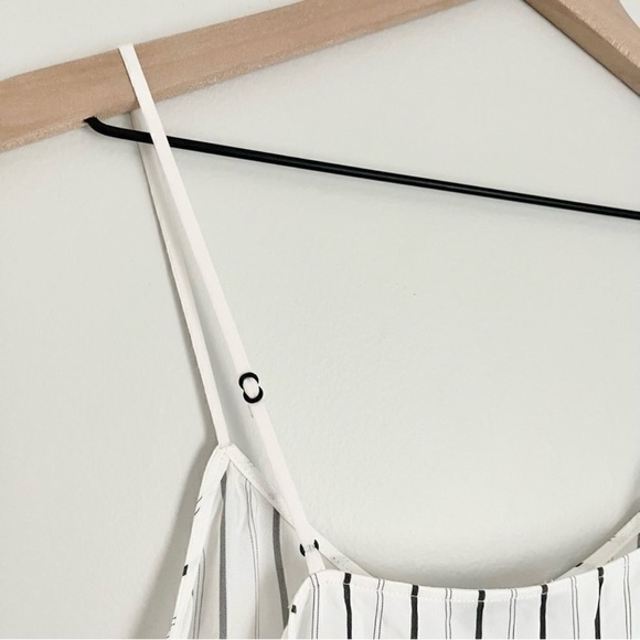 Tibi Women’s Silk Anna Stripe Spaghetti Strap Cami in White and Black Size 0 - Picture 9 of 10